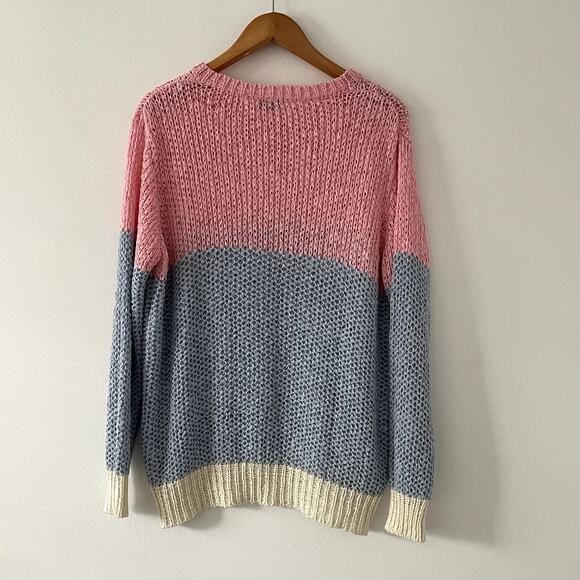 SANDRO Paris Obeline Color Block Openwork Sweater Size 3 (Large) - Picture 3 of 16